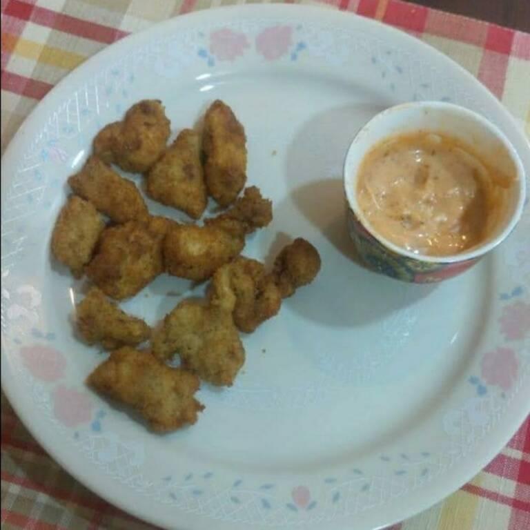 Chicken Popcorn With Red Sauce