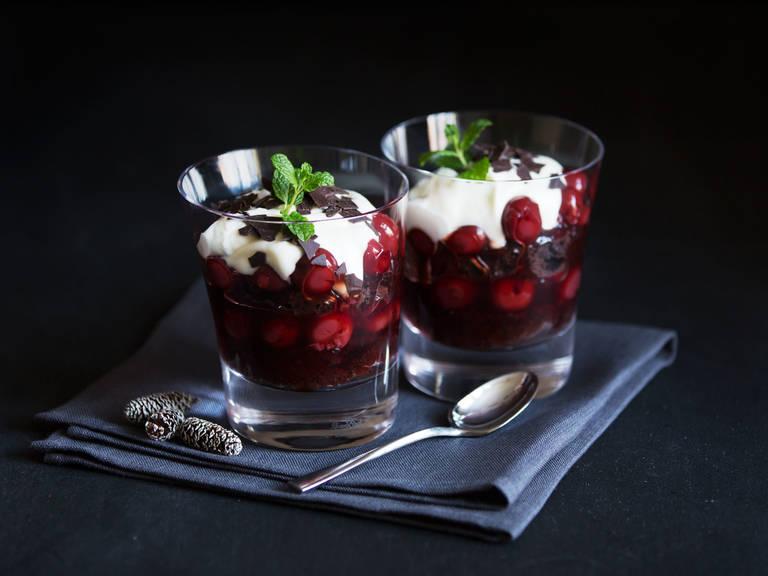 Black Forest cake in a glass