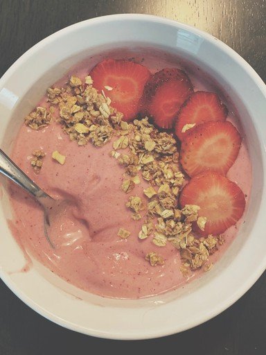Strawberry Banana Breakfast Ice Cream Bowl