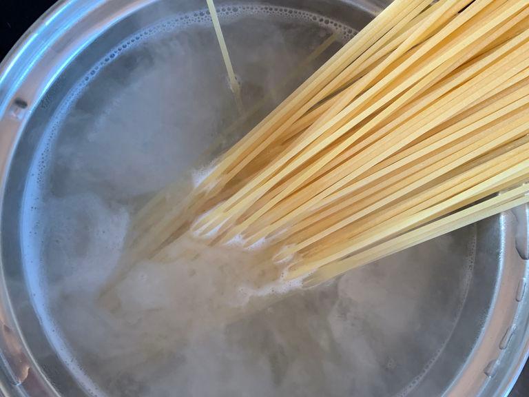 Add noodles to a pot of salted water and cook according to package directions.