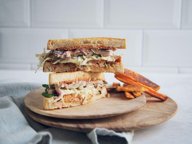Winter sandwich with spicy cinnamon mayo