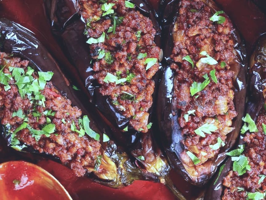 Jordanian Stuffed Eggplants