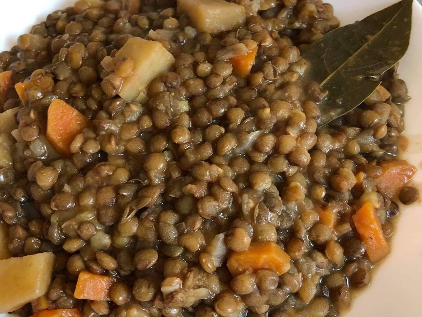 Green lentil stew Instant Pot