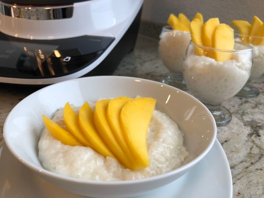 Kokosmilchreis mit Mango im Cookit