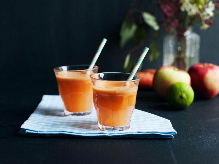 Carrot, apple, and ginger juice