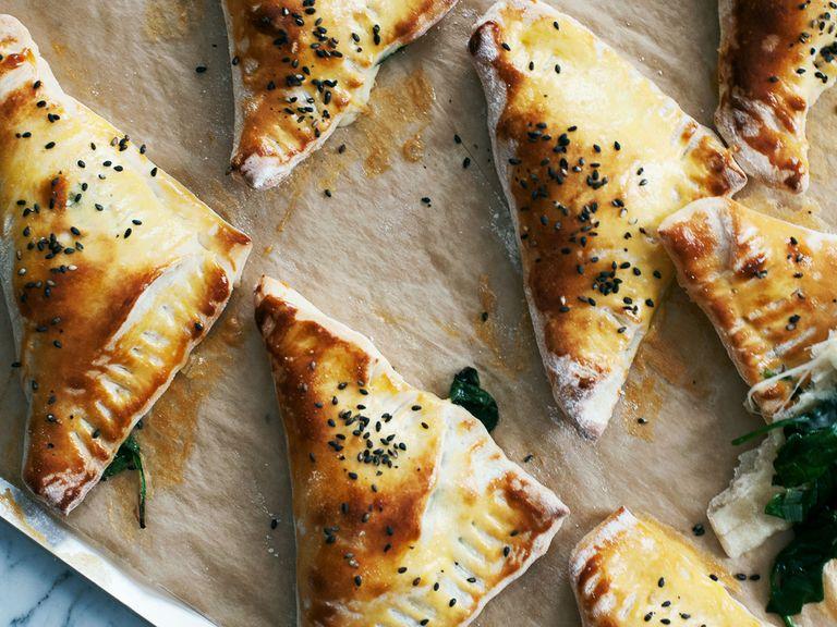 Cheese and spinach triangles