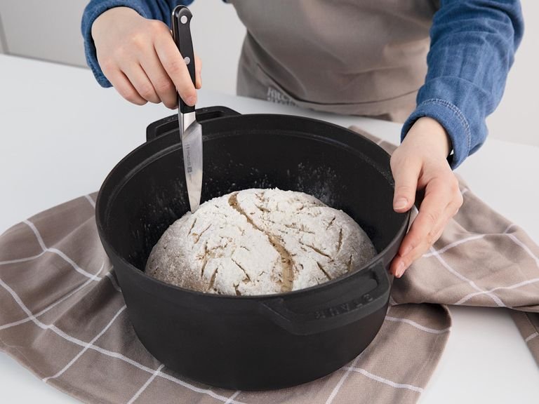 To score bread dough, use a small, sharp knife, razor blade, or bread lame to slash a proofed and shaped bread. Scoring will help the bread expand where you want it to, instead of bursting at the seams. Bake scored bread straight after scoring.