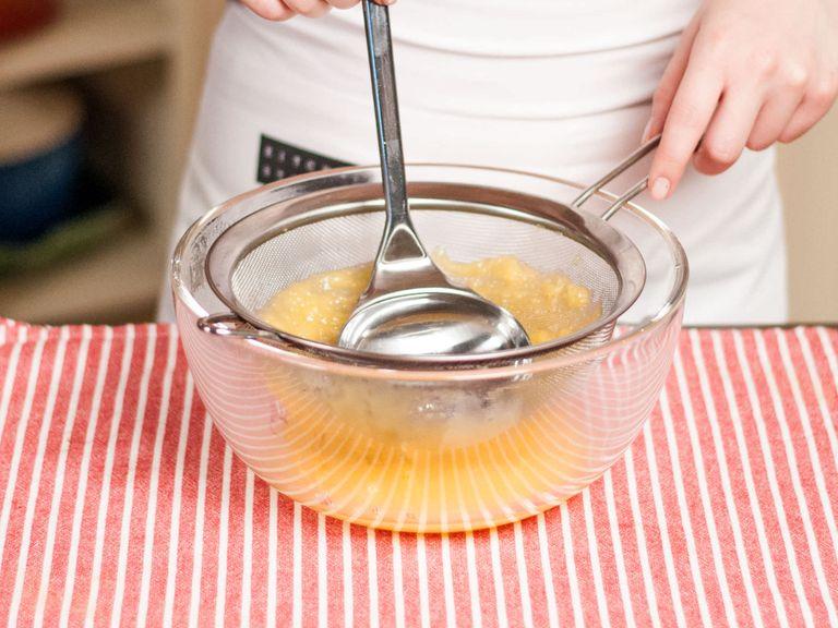Remove from heat and strain through a coarse sieve.