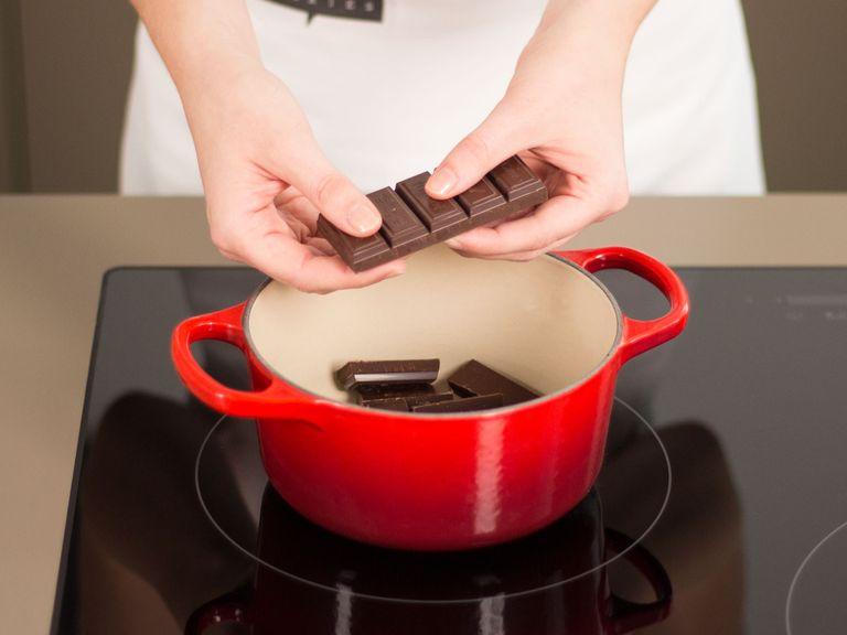 Add chocolate to a small saucepan and melt over low heat.
