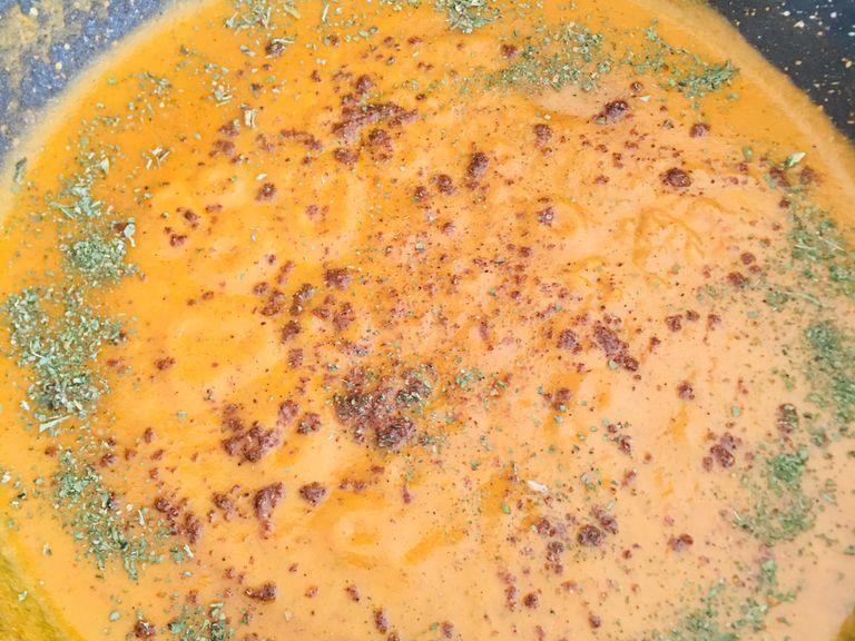 Now it’s time to add in our two special and magic spices powders. Here you go add in garam masala powder and kasuri methi (these are dried and crushed fenugreek leaves) to the gravy. Mix it well and bring it to a boil.