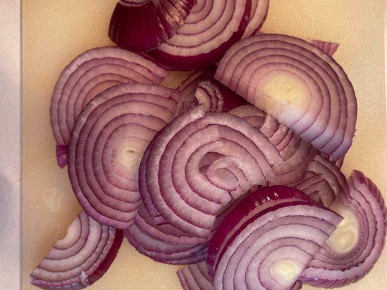 Slice red onion