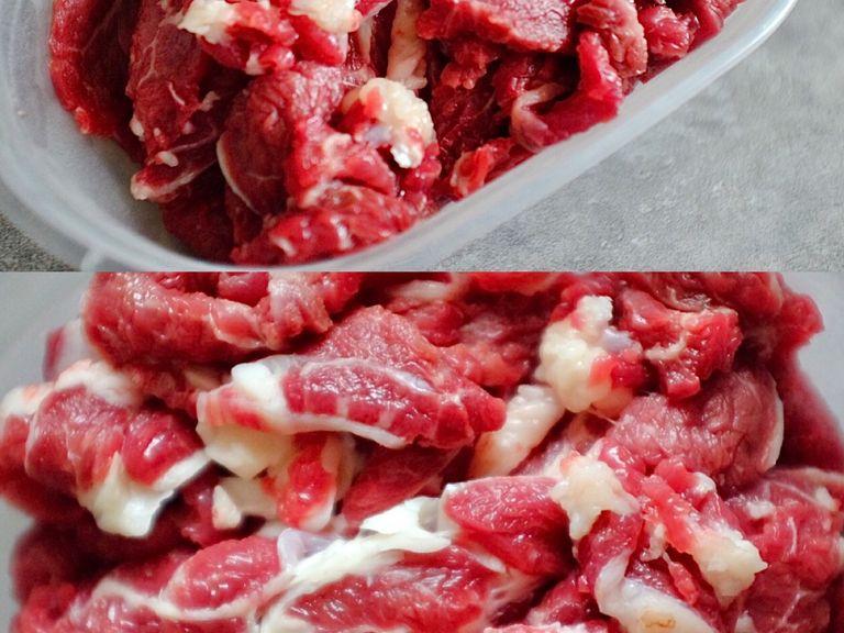 Slice raw beef tenderloin.