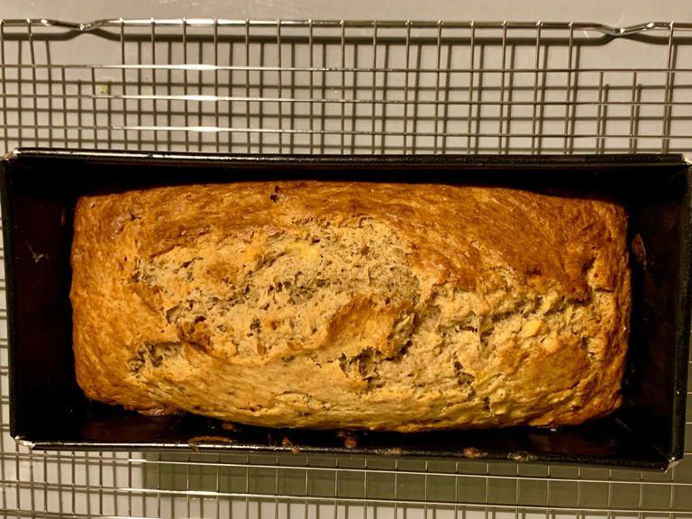 Pour the bread mixture in loaf ban ( don’t forget to grease your ban with butter) And wbe bake it for 60 minutes in preheated oven (175).