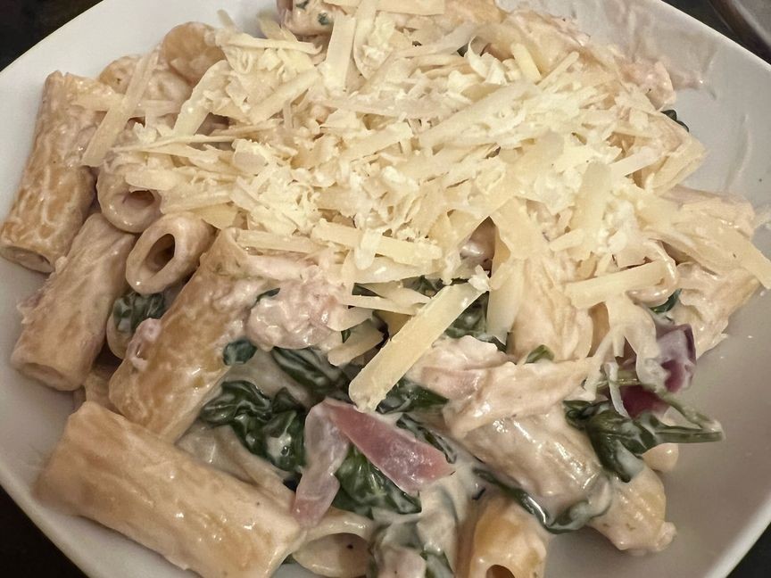 Spinach and Goat’s Cheese Rigatoni