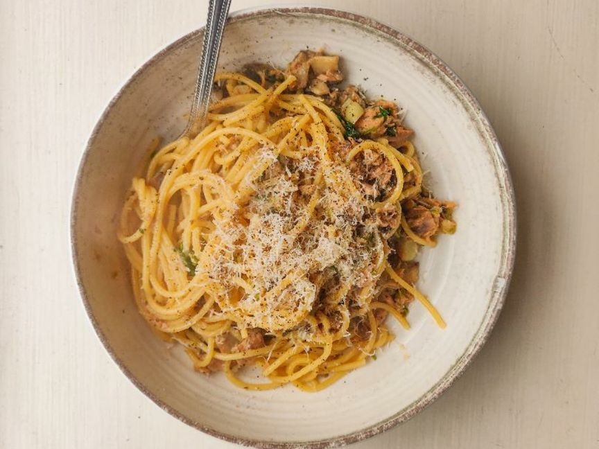 Tuna & Mushroom Spaghetti