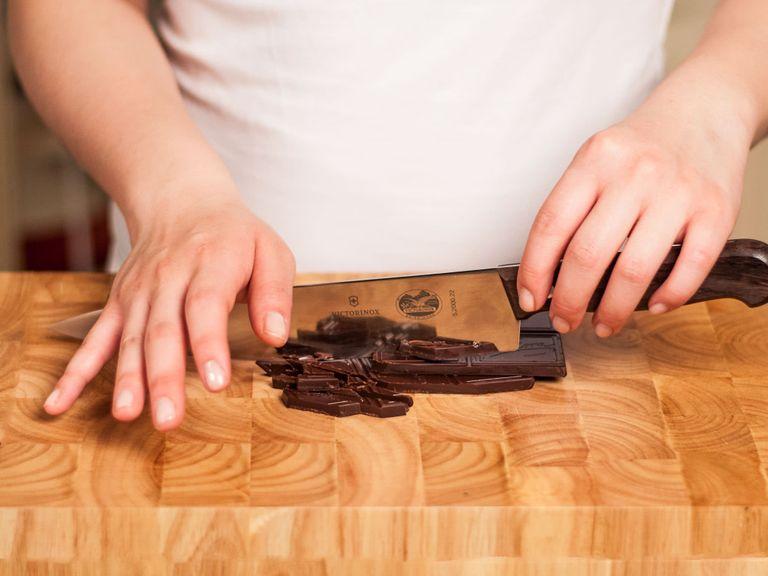 Roughly chop chocolate.