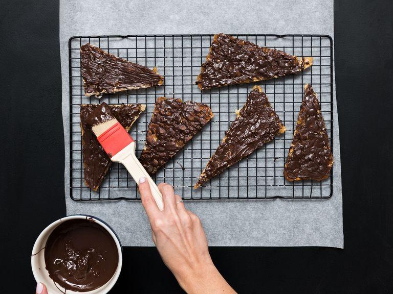 Brush the backs of the triangles with the melted chocolate. Let dry and enjoy!