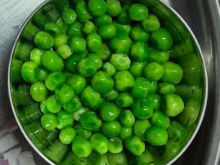 Wash green peas, especially if they were frozen.
