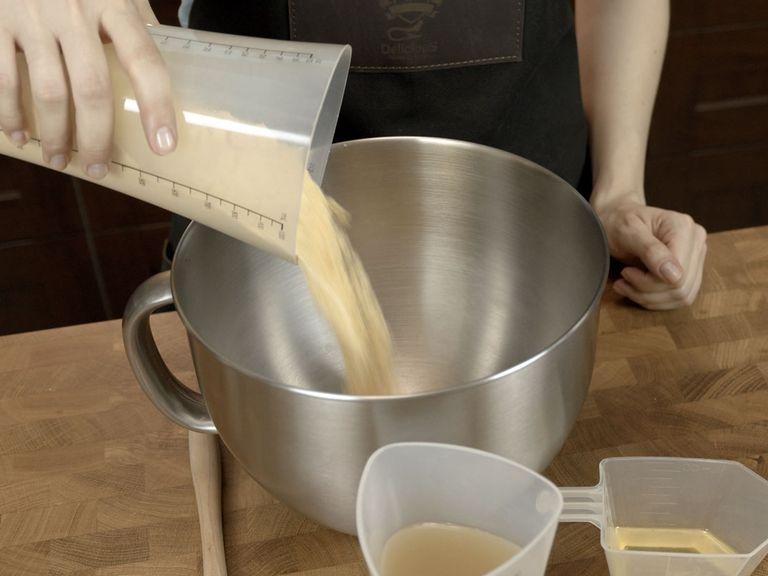 Prepare dough ingredients. Mix masa harina, sea salt, cumin and baking powder in a bowl
