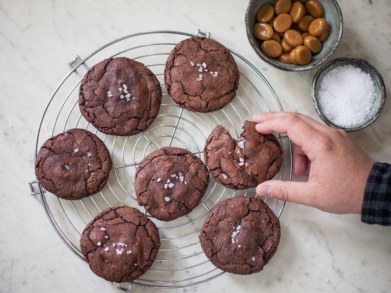 Double chocolate salted caramel cookies