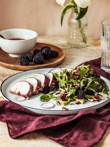 Blackberry-balsamic roasted chicken breasts
