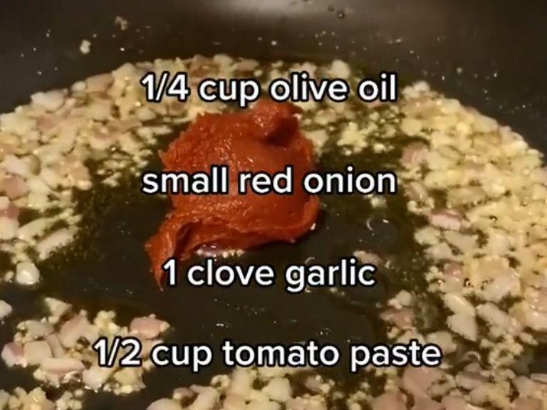 Add the tomato paste and mix.