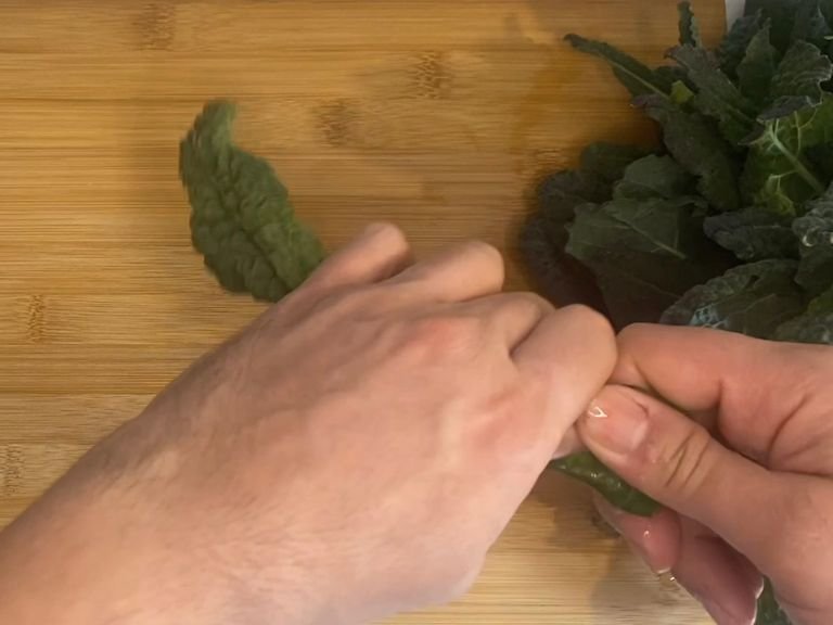 clean the leaves by removing the stem
