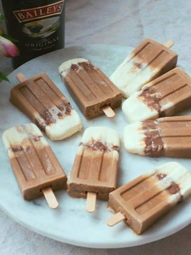 Boozy chocolate and coffee popsicles
