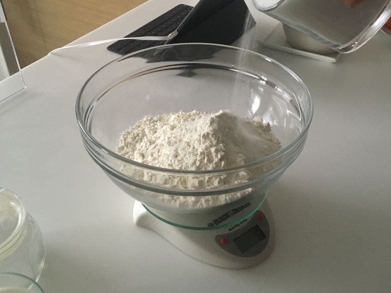 Add sugar to the flour mixture