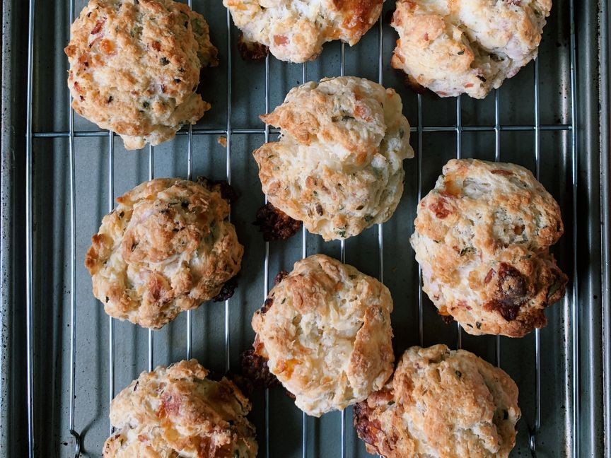 Savoury herby and cheesey scone (British style)