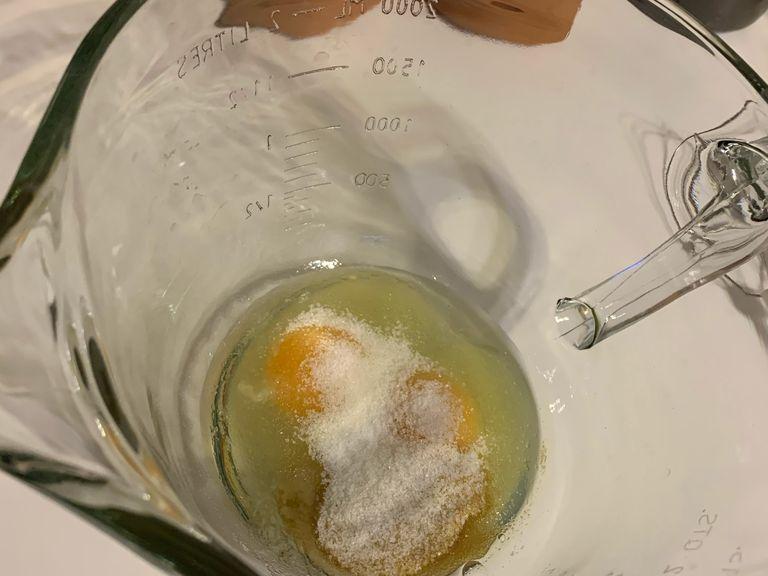 Add eggs and sugars