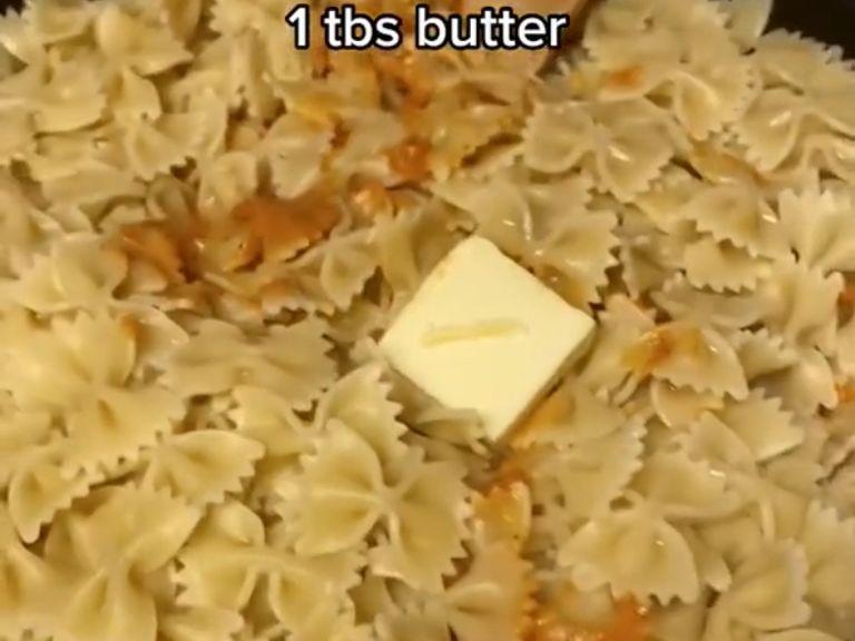 Put the butter on top.