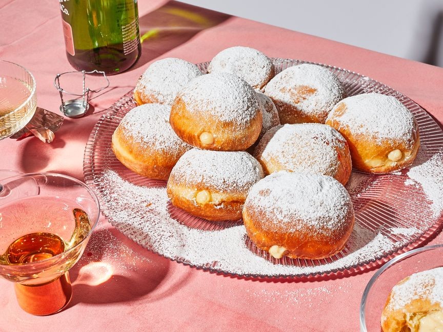 Cream-filled doughnuts